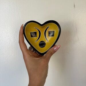 Heart-Shaped Yellow Trinket Dish